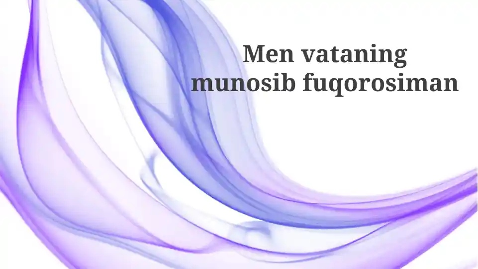Men Vatanimning munosib fuqorosiman