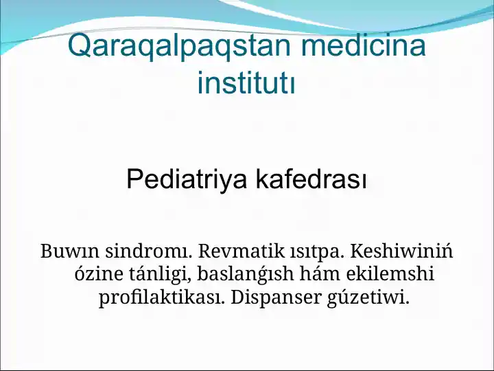 Qaraqalpaqstan medicina institutı