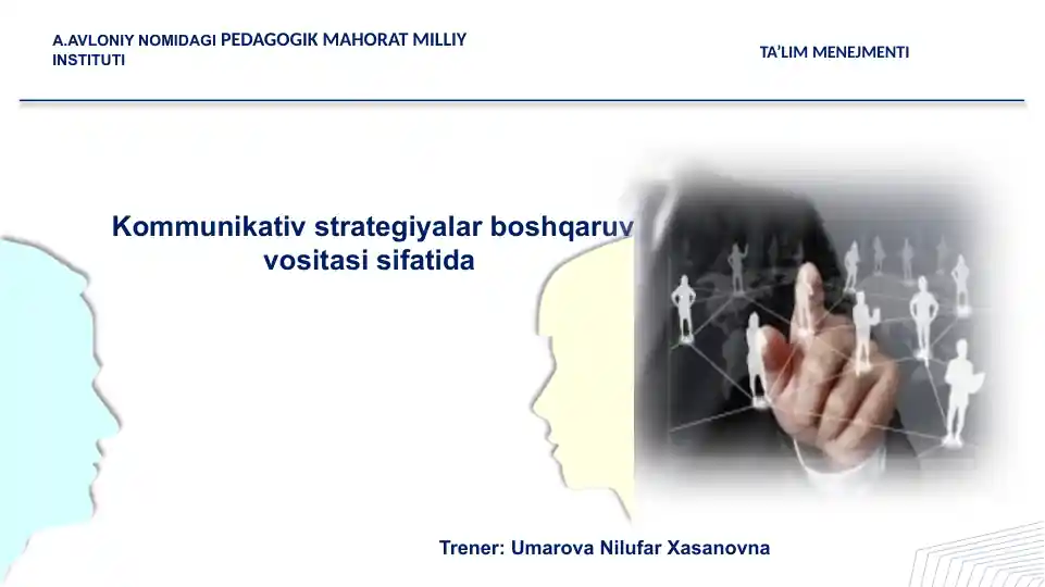 Kommunikativ strategiyalar boshqaruv vositasi sifatida