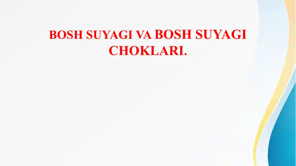 BOSH SUYAGI VA BOSH SUYAGI CHOKLARI. Бош суяги ва бош суяги чоклари