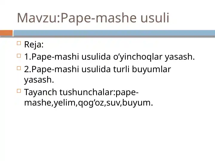 Pape-mashe usuli