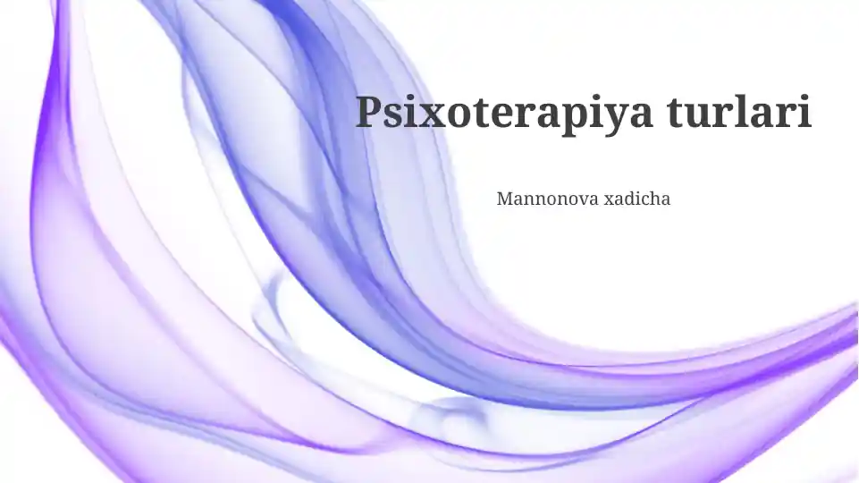 Psixoterapiya turlari