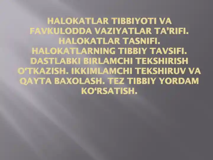 Halokatlar Tibbiyoti