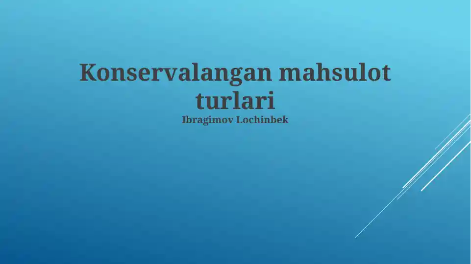 Konservalangan mahsulotlar