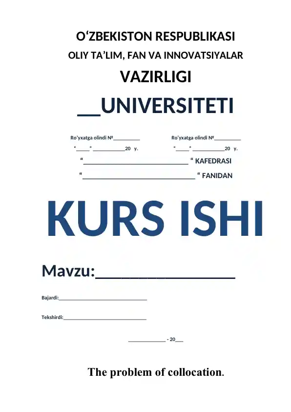 Collocation Problems for EFL Learners