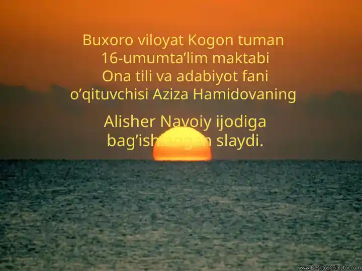 Alisher Navoiy ijodiga bag’ishlangan slayd