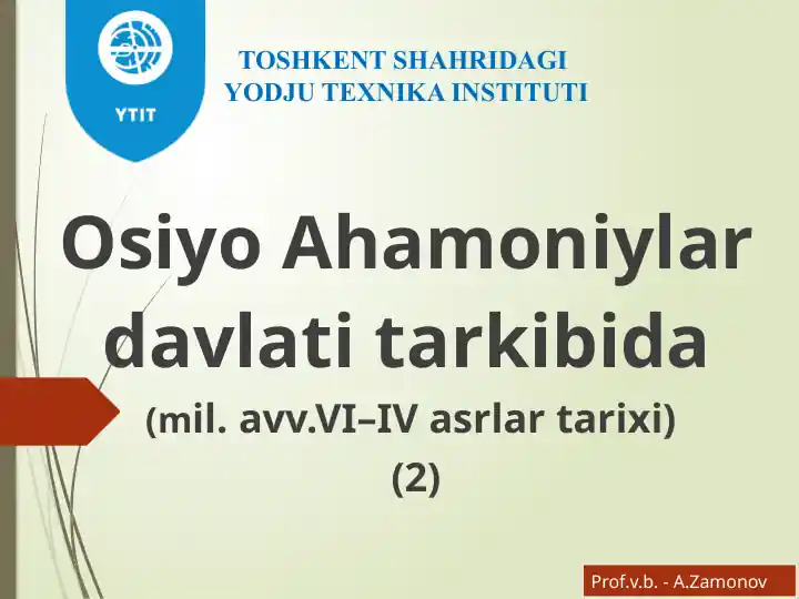 Osiyo Ahamoniylar davlati tarixi (mil. avv. VI–IV asrlar)