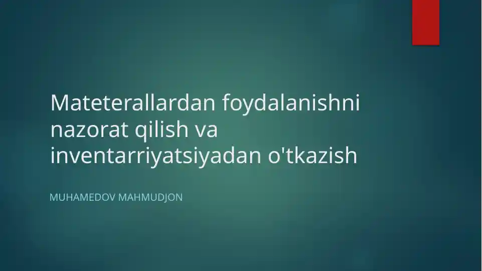 Mateterallardanfoydalanishninazoratqilish