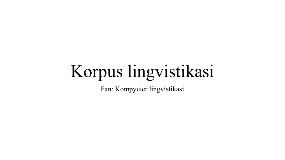 Korpus lingvistikasi