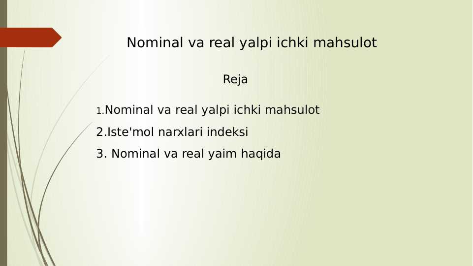 Nominal va real yalpi ichki mahsulot