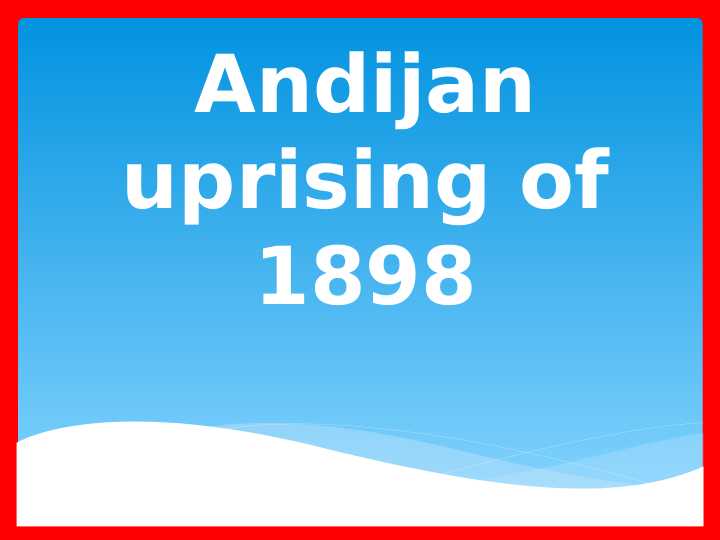 Andijan uprising of 1898