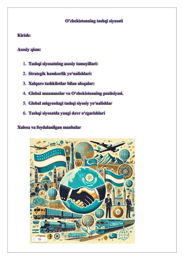 O’zbekistonning tashqi siyosati 25