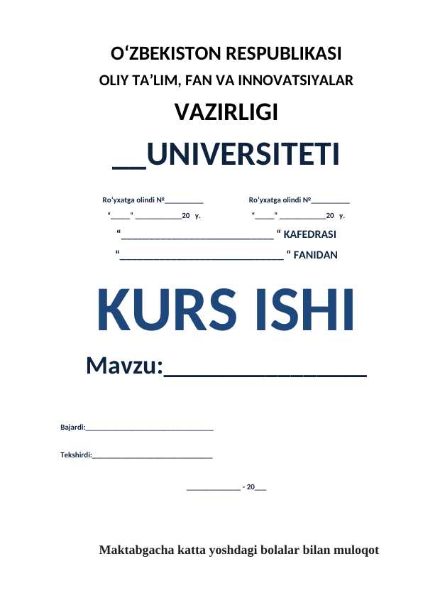 Maktabgacha katta yoshdagi bolalar bilan muloqot