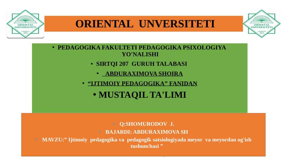 Ijtimoiy pedagogika va pedagogik satsiologiyada meyor va meyordan og'ish tushunchasi