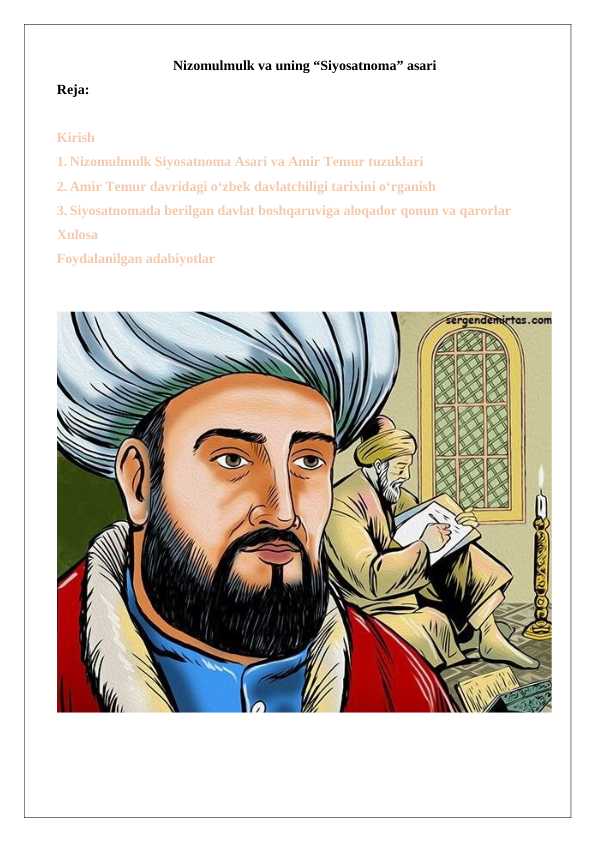 Nizomulmulk va uning "Siyosatnoma" asari 24