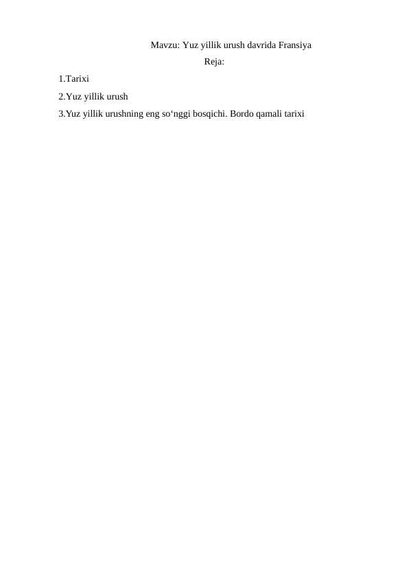 Yuz yillik urush davrida Fransiya