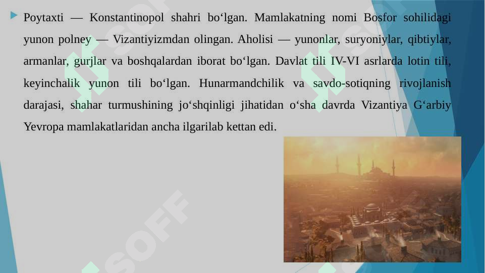 VI – XI ASRLARDA VIZANTIYA IMPERIYASI