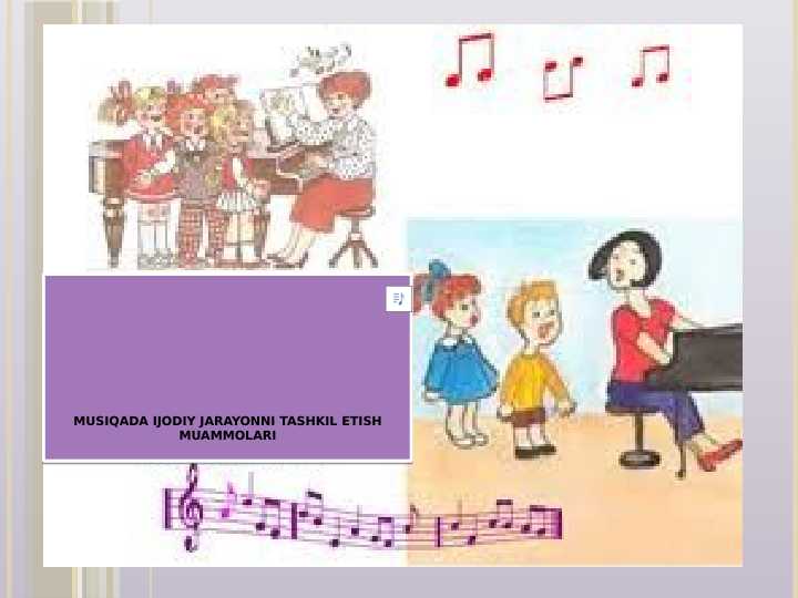 Musiqada ijodiy jarayonni tashkil etish muammolari