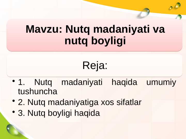 Nutq madaniyati va nutq boyligi