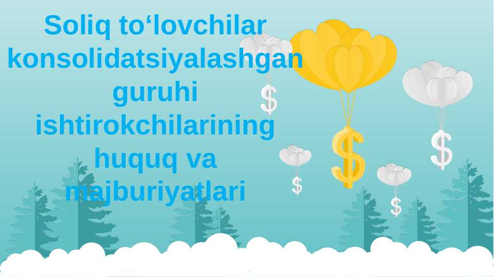 Soliq to‘lovchilar konsolidatsiyalashgan guruhi ishtirokchilarining huquq va majburiyatlari