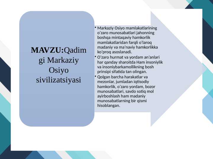 Qadimgi Markaziy Osiyo sivilizatsiyasi