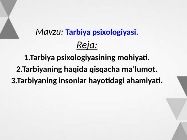 Tarbiya psixologiyasi