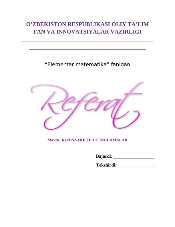 Ko'rsatkichli tenglamalar