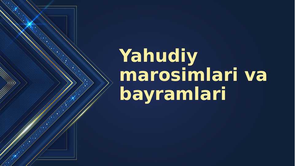 Yahudiy marosimlari va bayramlari