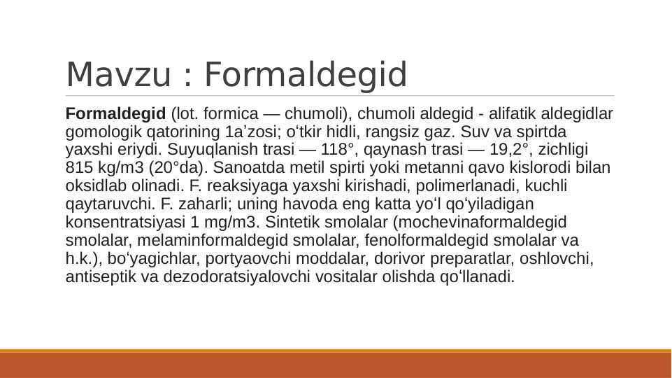 Formaldegid Formaldegid