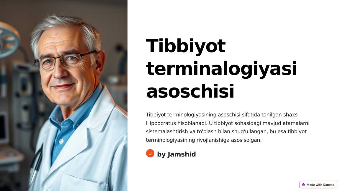 Tibbiyot terminalogiyasi asoschisi