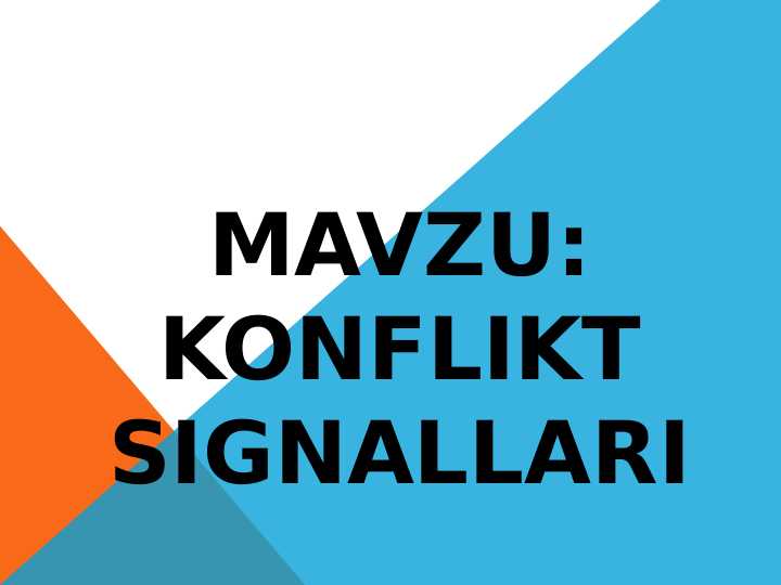 Konflikt signallari