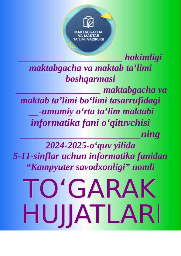 informatika 5-11-sinf 68 soat to'garak 2024-2025