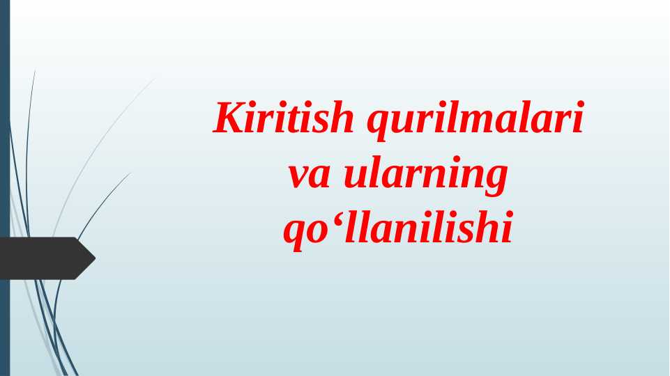 Kiritish qurilmalari va ularning qoʻllanilishi informatika