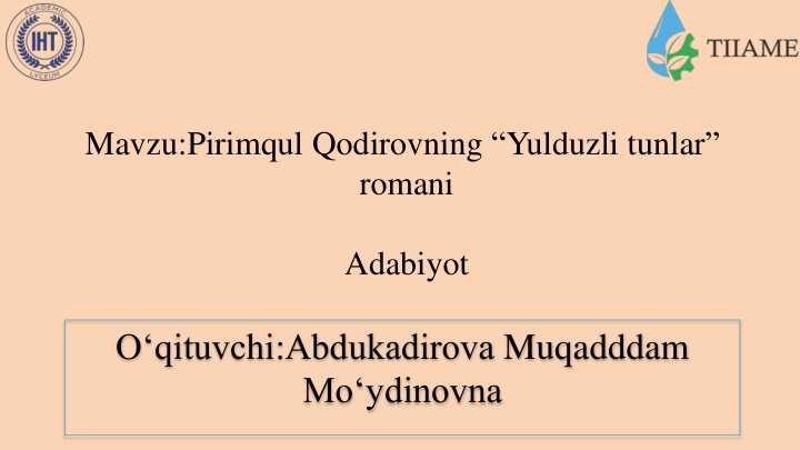 Pirimqul Qodirov yulduzli tunlar