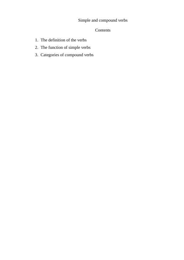 Simple and compound verbs
