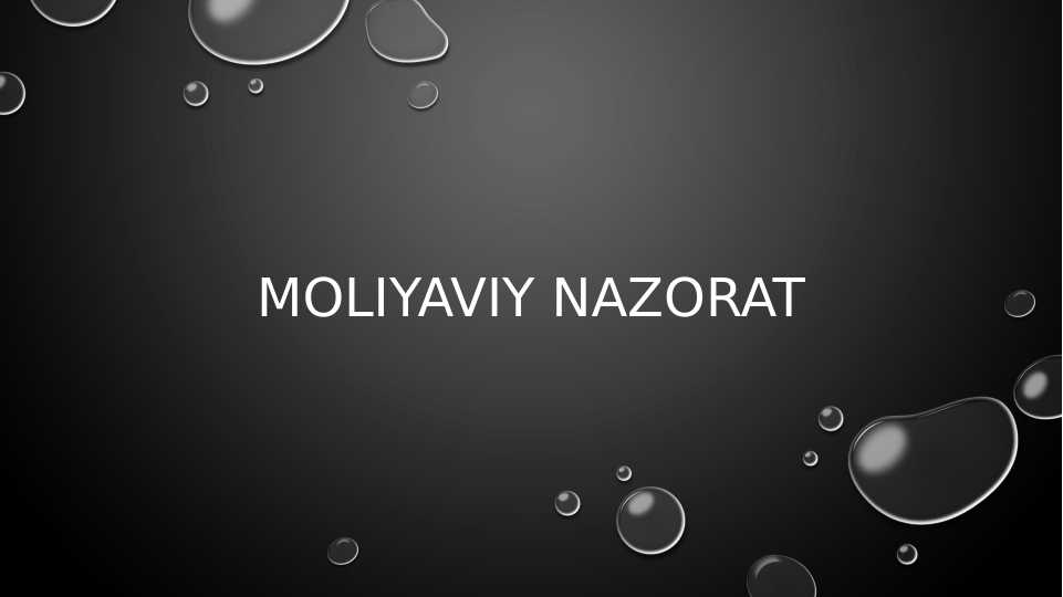 MOLIYAVIY NAZORAT