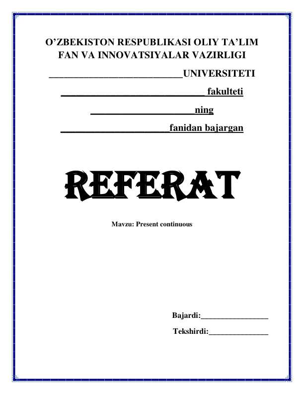 Present continuous tense