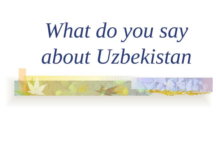 What do you say about Uzbekistan