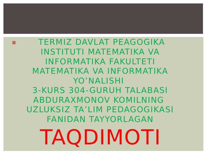 Pedagogik qobiliyat turlari va ularning tavsifi.