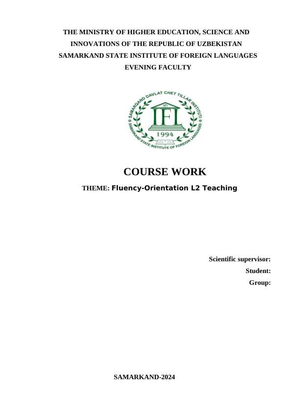 Fluency-Orientation L2 Teaching