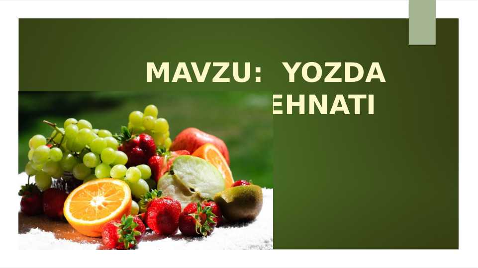 YOZDA KISHILAR MEHNATI