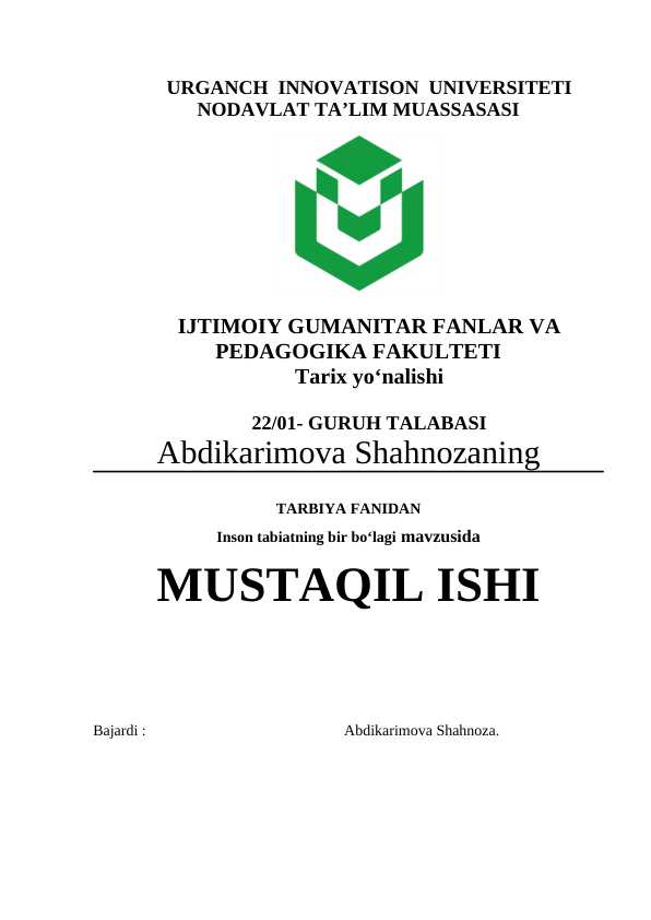 Inson tabiatning bir bo‘lagi
