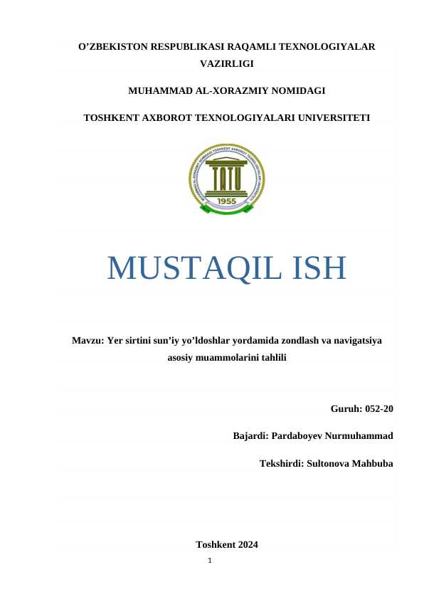 Yer sirtini sun’iy yo’ldoshlar yordamida zondlash va navigatsiya asosiy muammolarini tahlili.docx