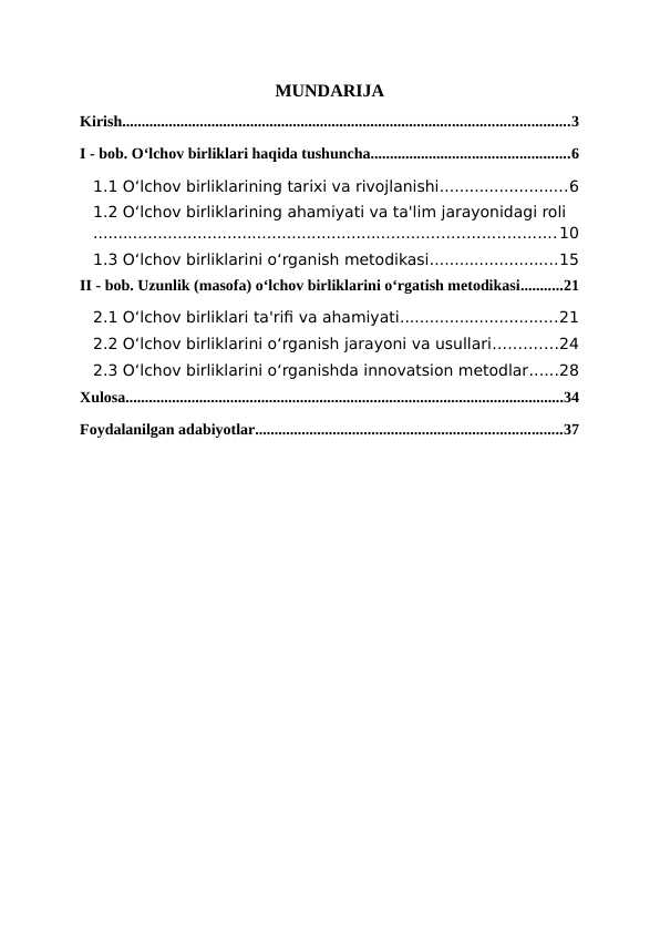 Uzunlik (masofa)o‘lchov birliklarini o‘rgatish metodikasi