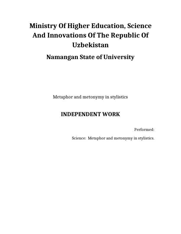 METAFORA VA METANIMIYA