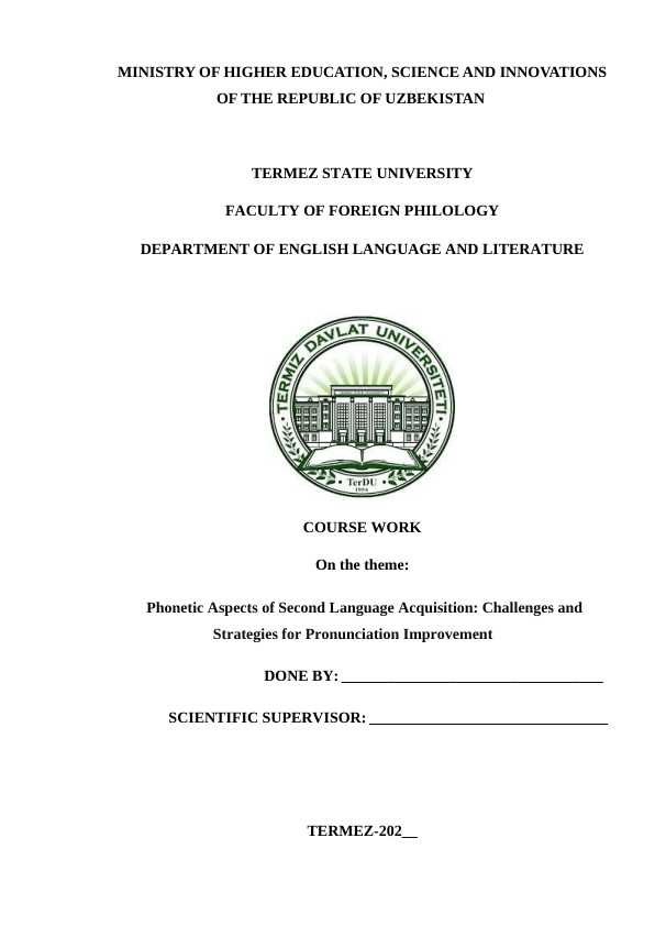 Phonetic Aspects of Second Language Acquisition: Challenges and Strategies for Pronunciation Improvement