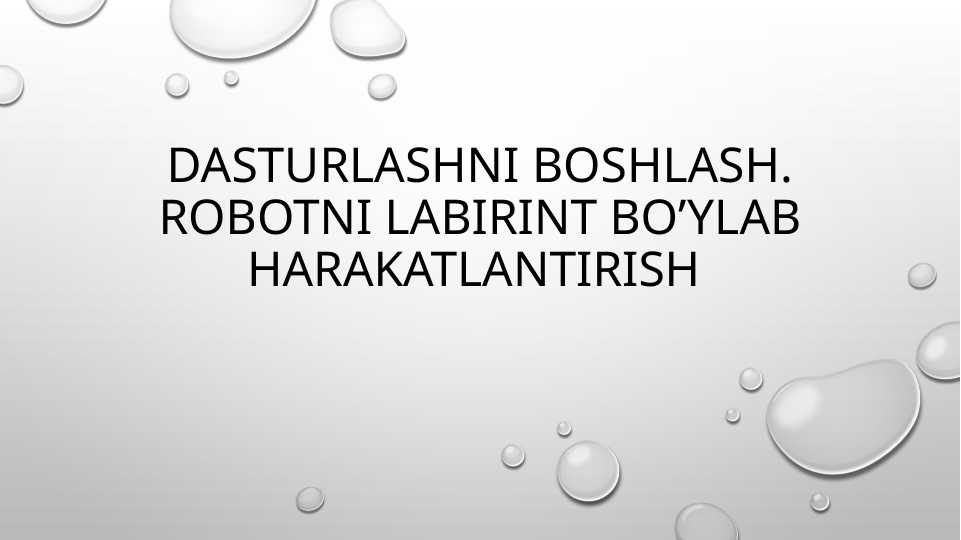 Dasturlashni boshlash. Robotni labirint bo’ylab harakatlantirish