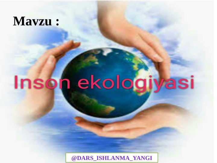 INSON EKOLOGIYASI