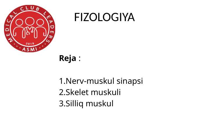 Sklet va silliq muskul fizologiyasi