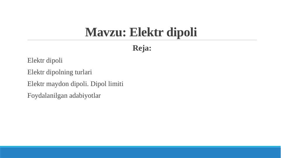 Elektr dipoli